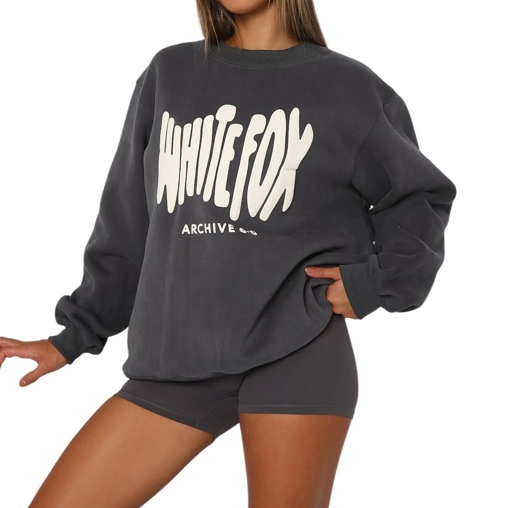 WHITE FOX Archive 6.0 Oversized Sweatshirt Size S/M Gray Streetwear  Loungewear